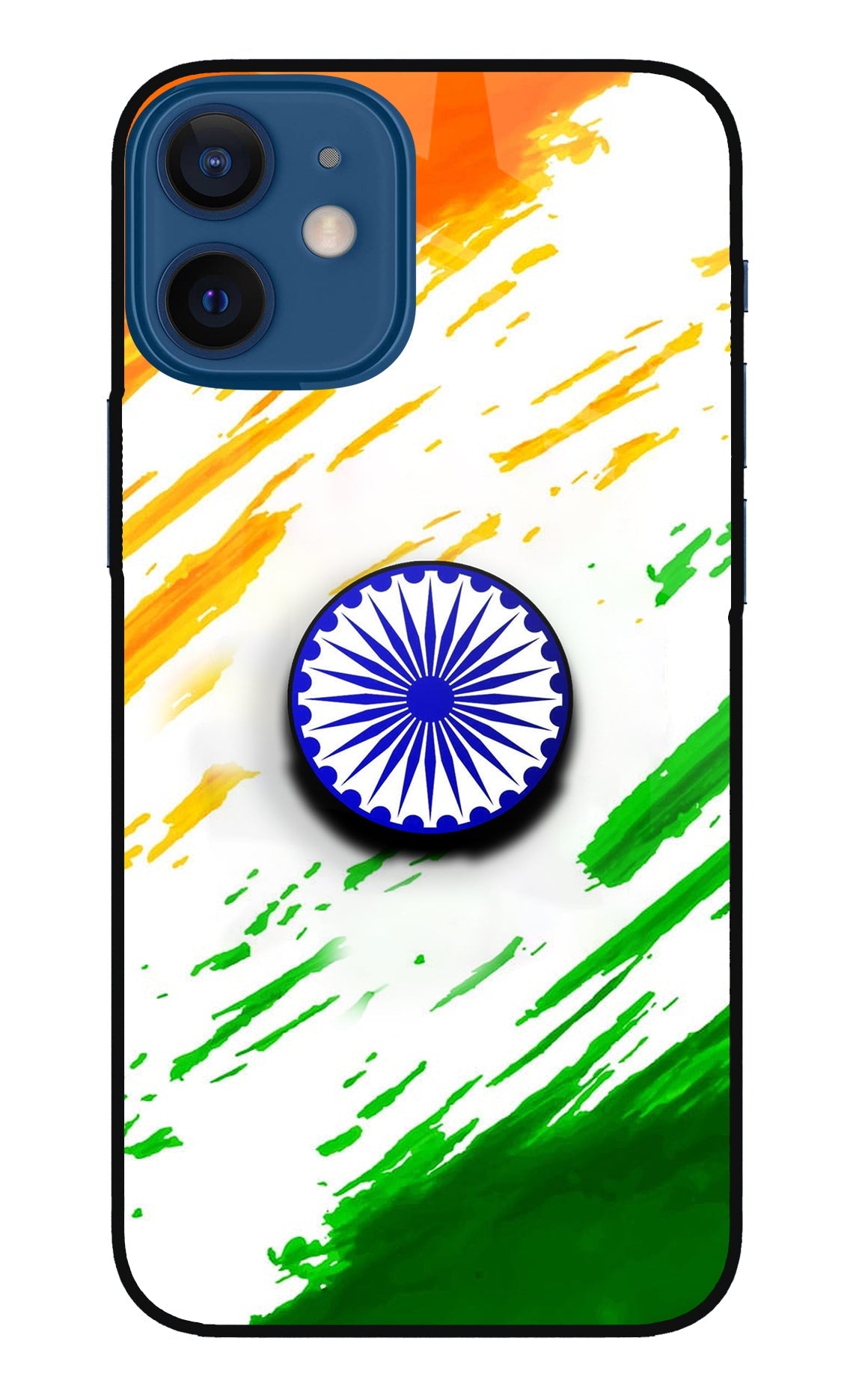 Indian Flag Ashoka Chakra iPhone 12 Mini Glass Case