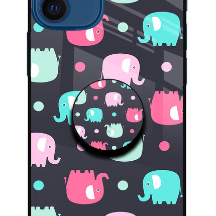 Baby Elephants iPhone 12 Mini Glass Case