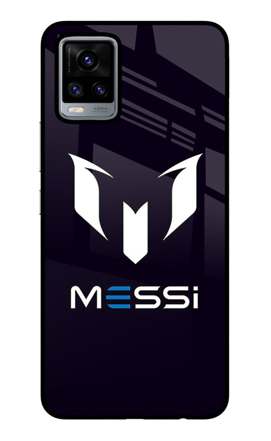 Messi Logo Vivo V20 Glass Case