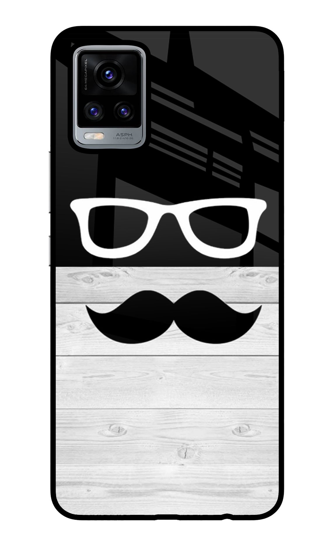 Mustache Vivo V20 Glass Case