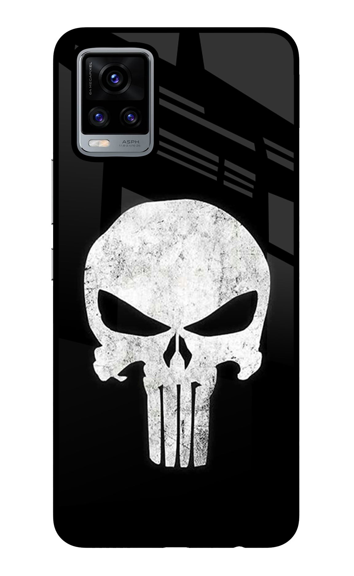 Punisher Skull Vivo V20 Glass Case