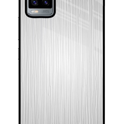Wooden Grey Texture Vivo V20 Glass Case Back Cover by Casekaro