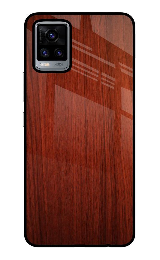 Wooden Plain Pattern Vivo V20 Glass Case