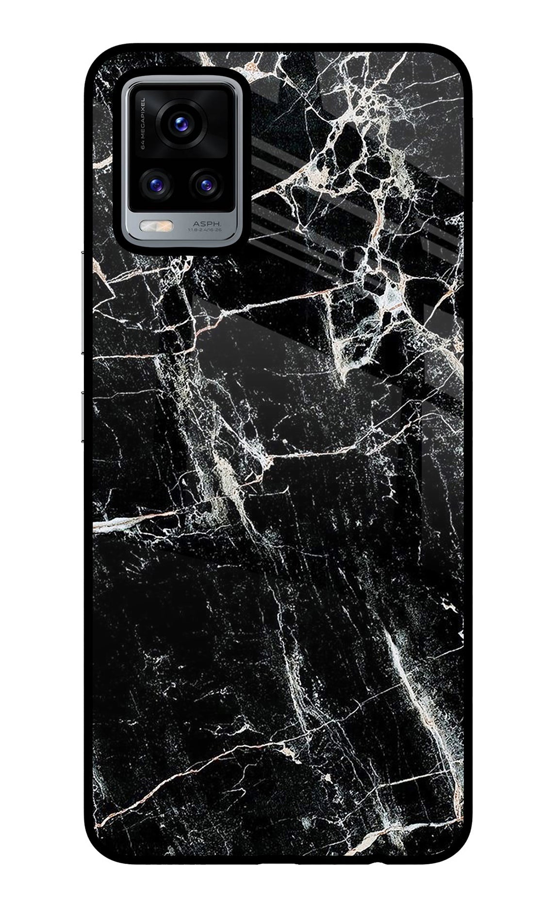 Black Marble Texture Vivo V20 Back Cover