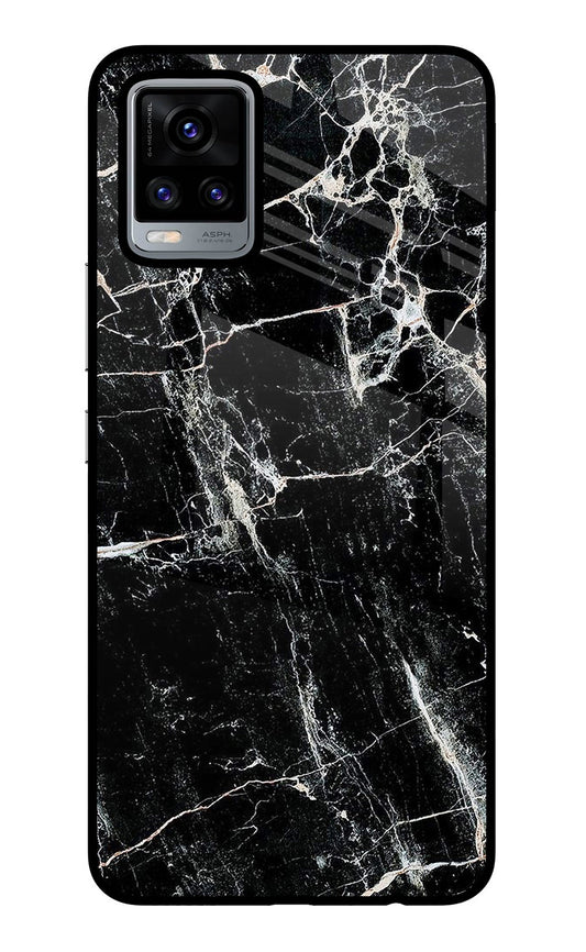 Black Marble Texture Vivo V20 Glass Case