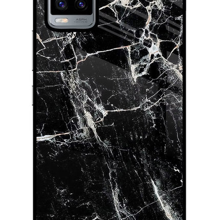 Black Marble Texture Vivo V20 Glass Case