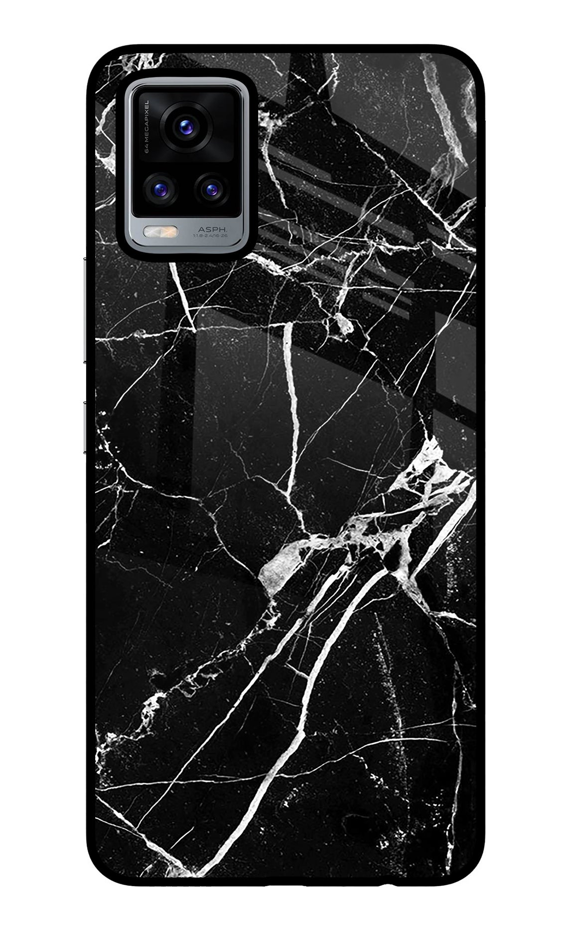 Black Marble Pattern Vivo V20 Back Cover