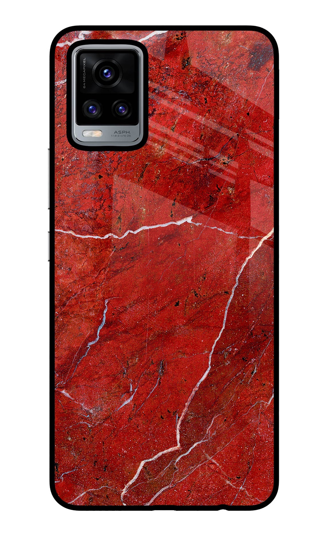 Red Marble Design Vivo V20 Back Cover