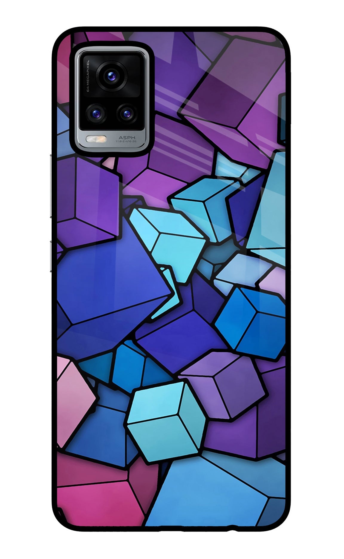 Cubic Abstract Vivo V20 Glass Case