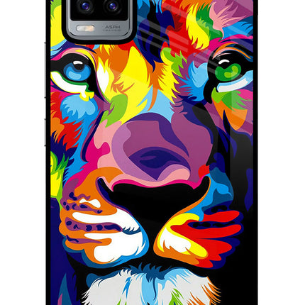Lion Vivo V20 Glass Case Back Cover by Casekaro