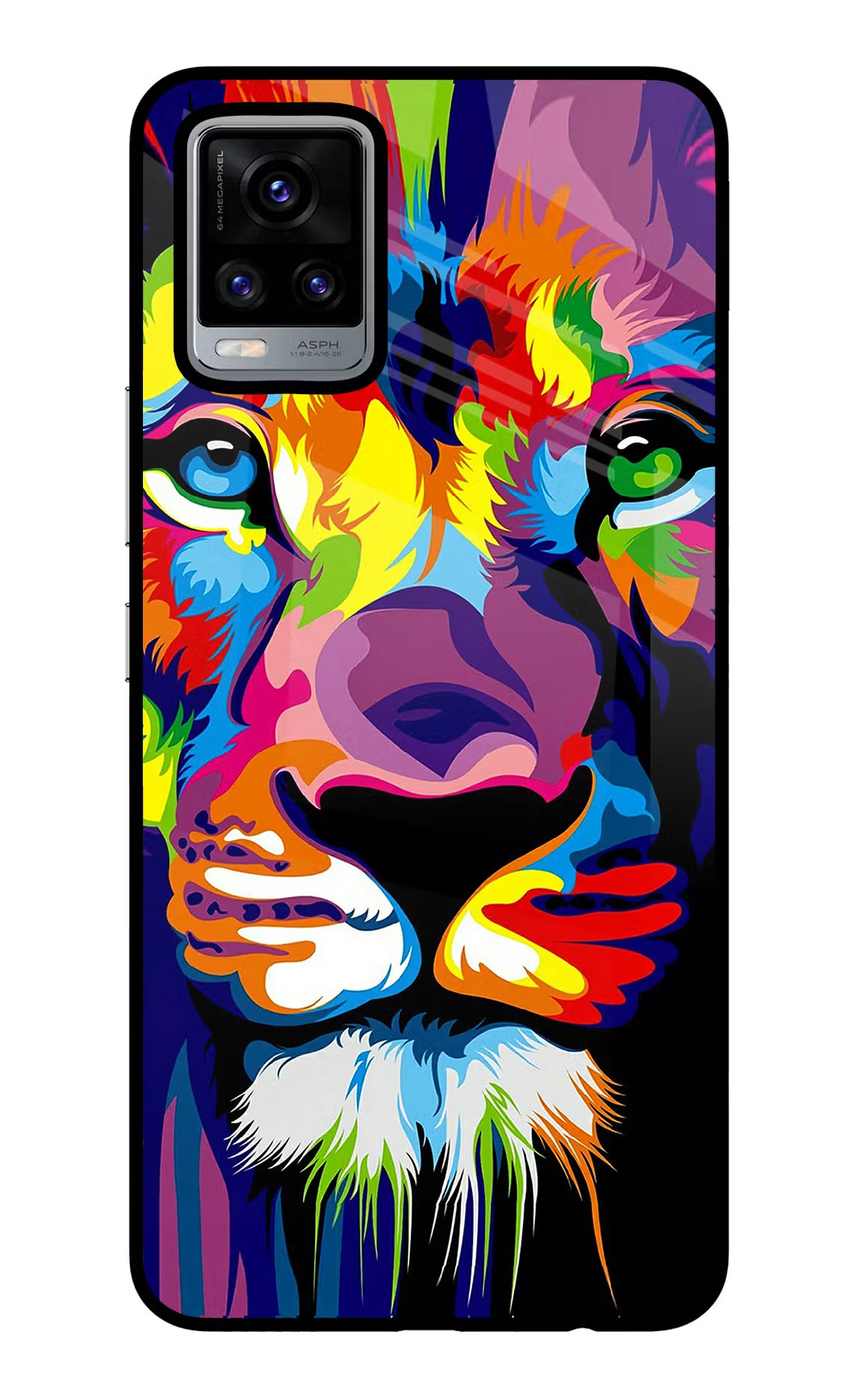Lion Vivo V20 Glass Case Back Cover by Casekaro