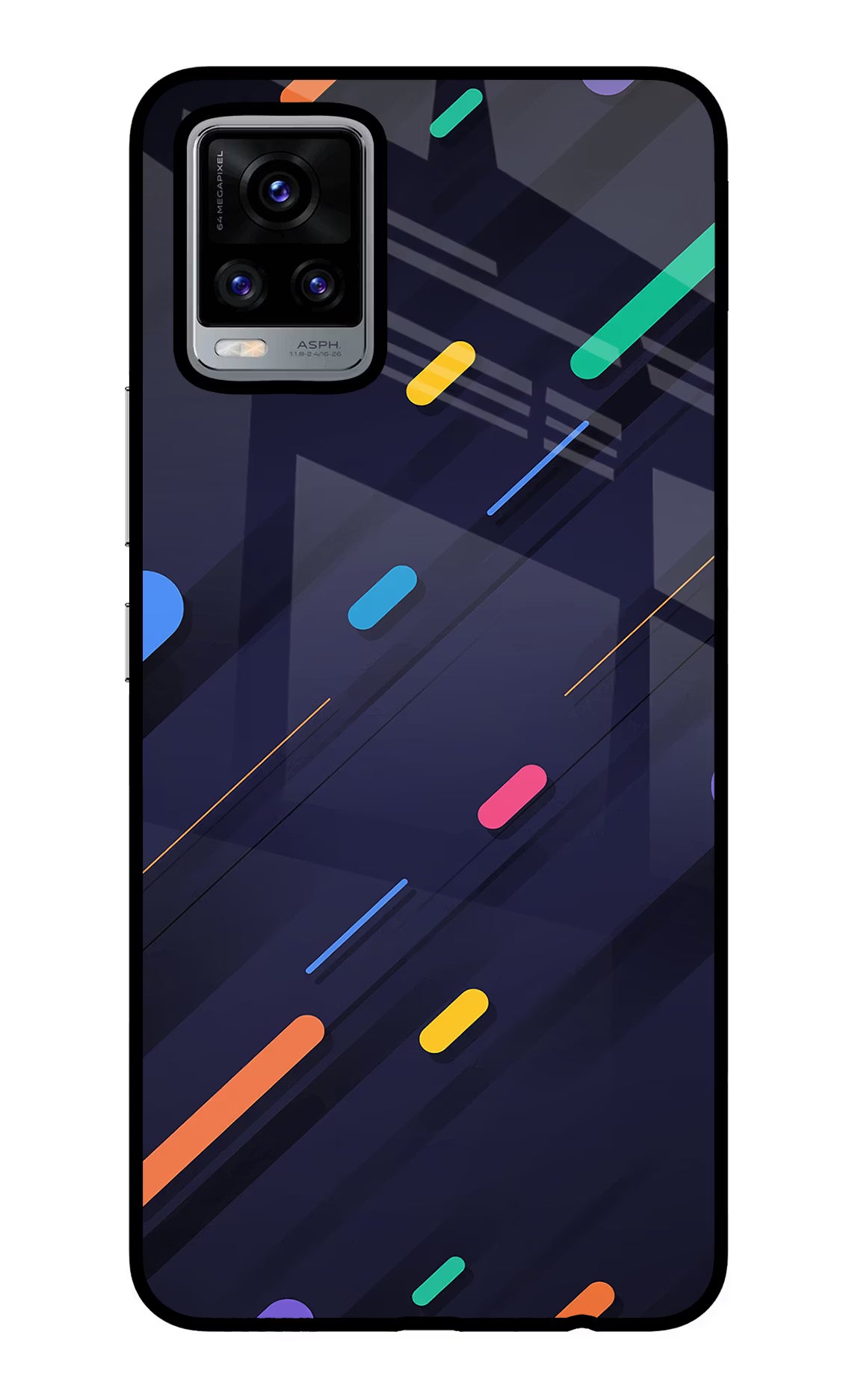 Abstract Design Vivo V20 Glass Case Back Cover by Casekaro
