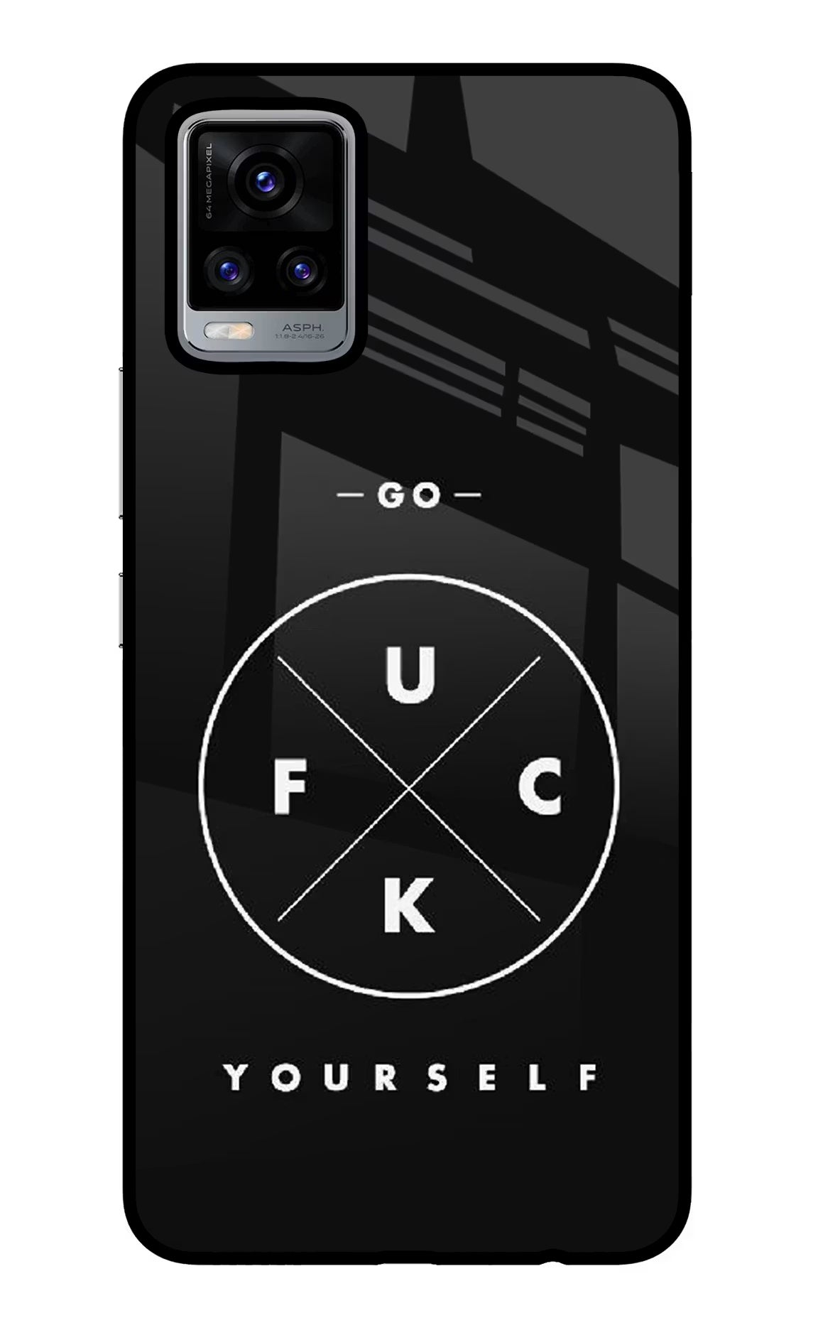 Go Fuck Yourself Vivo V20 Glass Case Back Cover by Casekaro