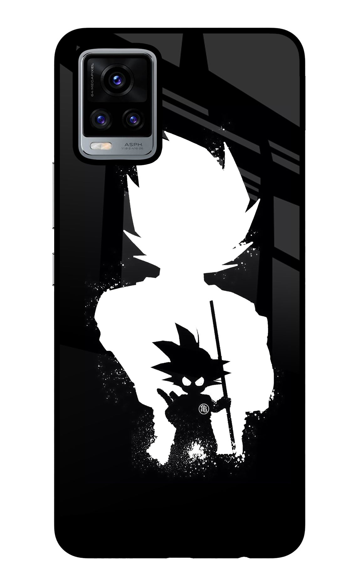 Goku Shadow Vivo V20 Glass Case