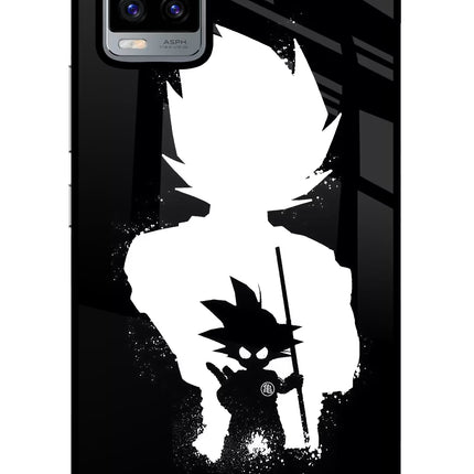 Goku Shadow Vivo V20 Glass Case Back Cover by Casekaro