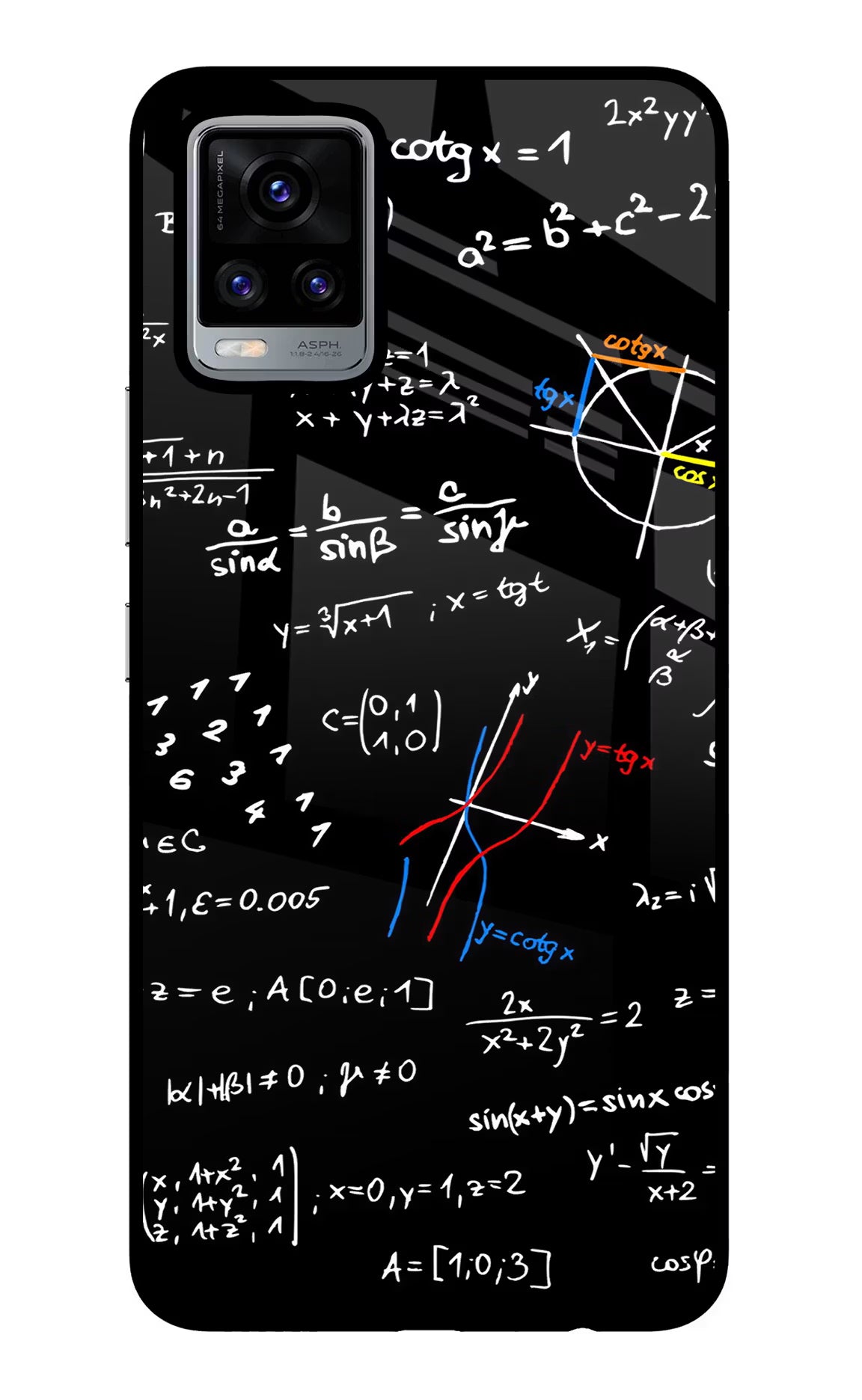 Mathematics Formula Vivo V20 Glass Case Back Cover by Casekaro