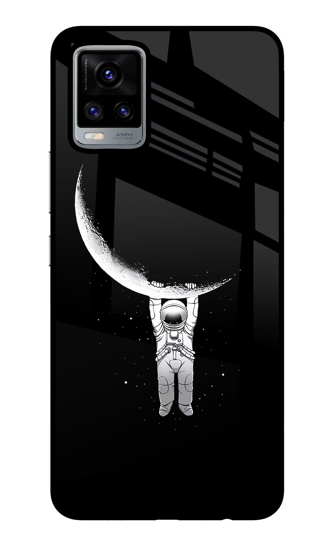 Moon Space Vivo V20 Glass Case Back Cover by Casekaro