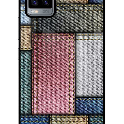 Multicolor Jeans Vivo V20 Glass Case Back Cover by Casekaro