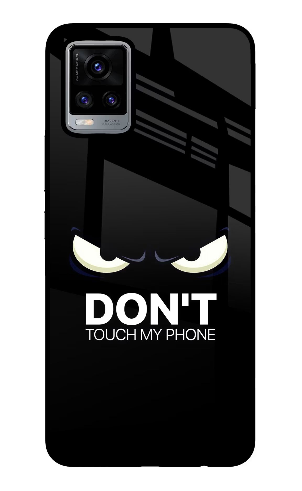 Don'T Touch My Phone Vivo V20 Glass Case Back Cover by Casekaro