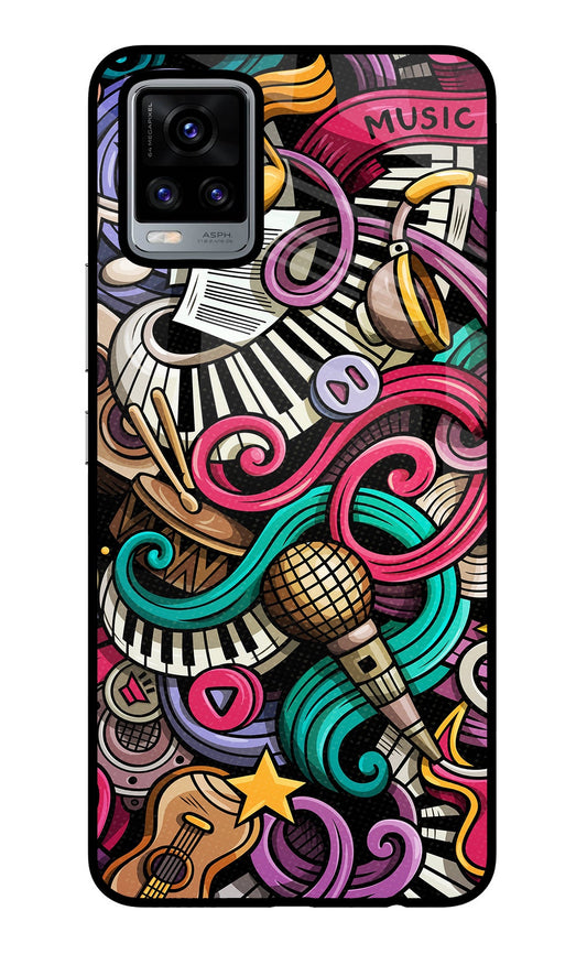 Music Abstract Vivo V20 Glass Case