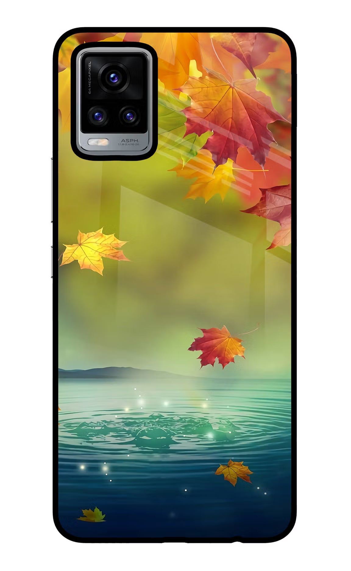 Flowers Vivo V20 Glass Case Back Cover by Casekaro