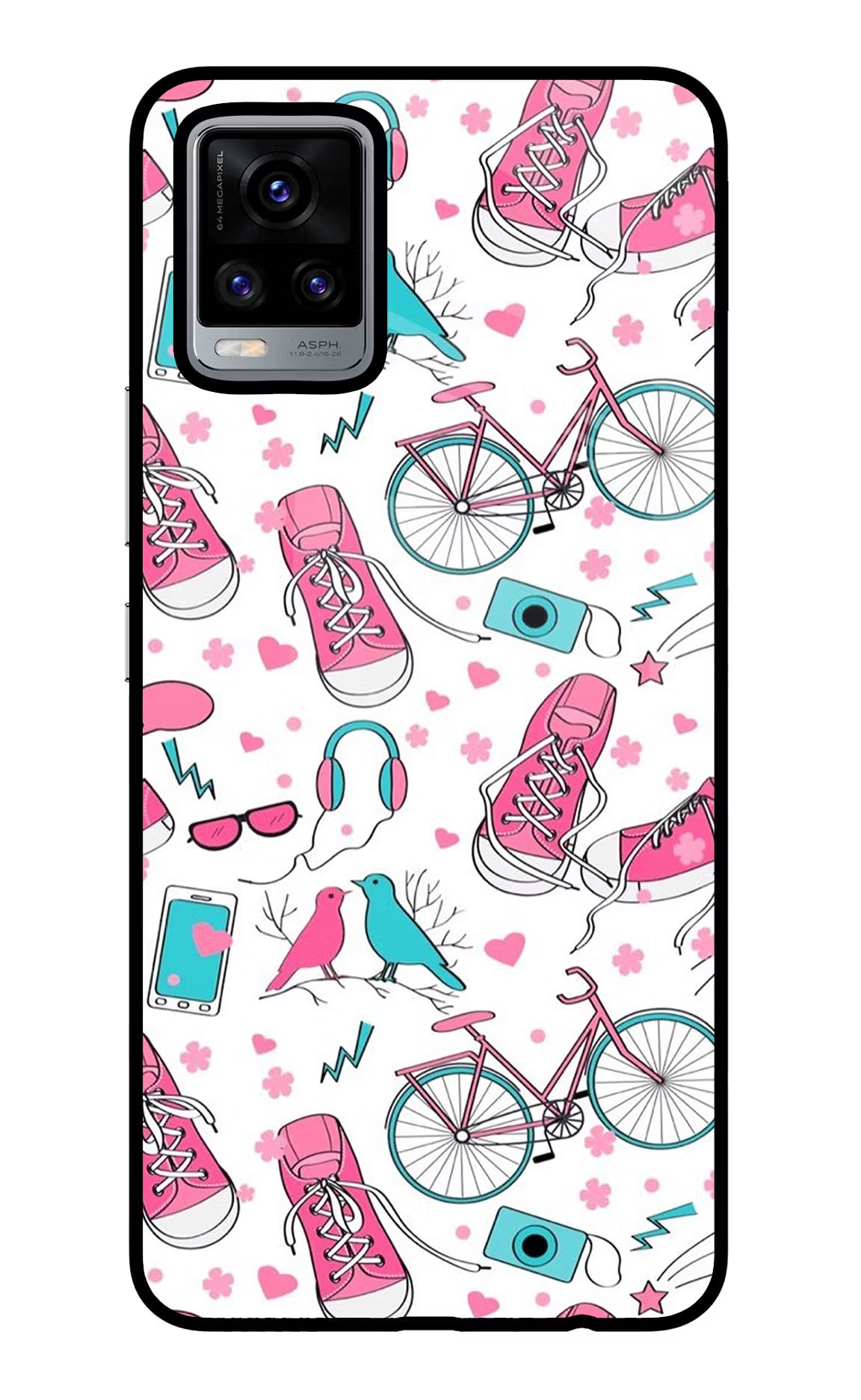 Artwork Vivo V20 Glass Case Back Cover by Casekaro
