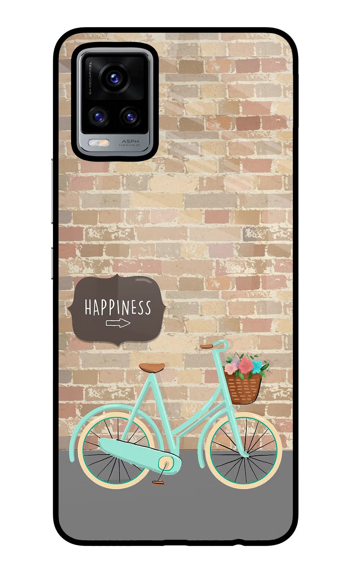 Happiness Artwork Vivo V20 Glass Case Back Cover by Casekaro