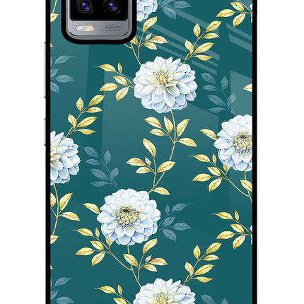 Flowers Vivo V20 Glass Case Back Cover by Casekaro