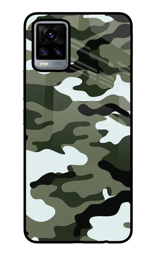 Camouflage Vivo V20 Glass Case