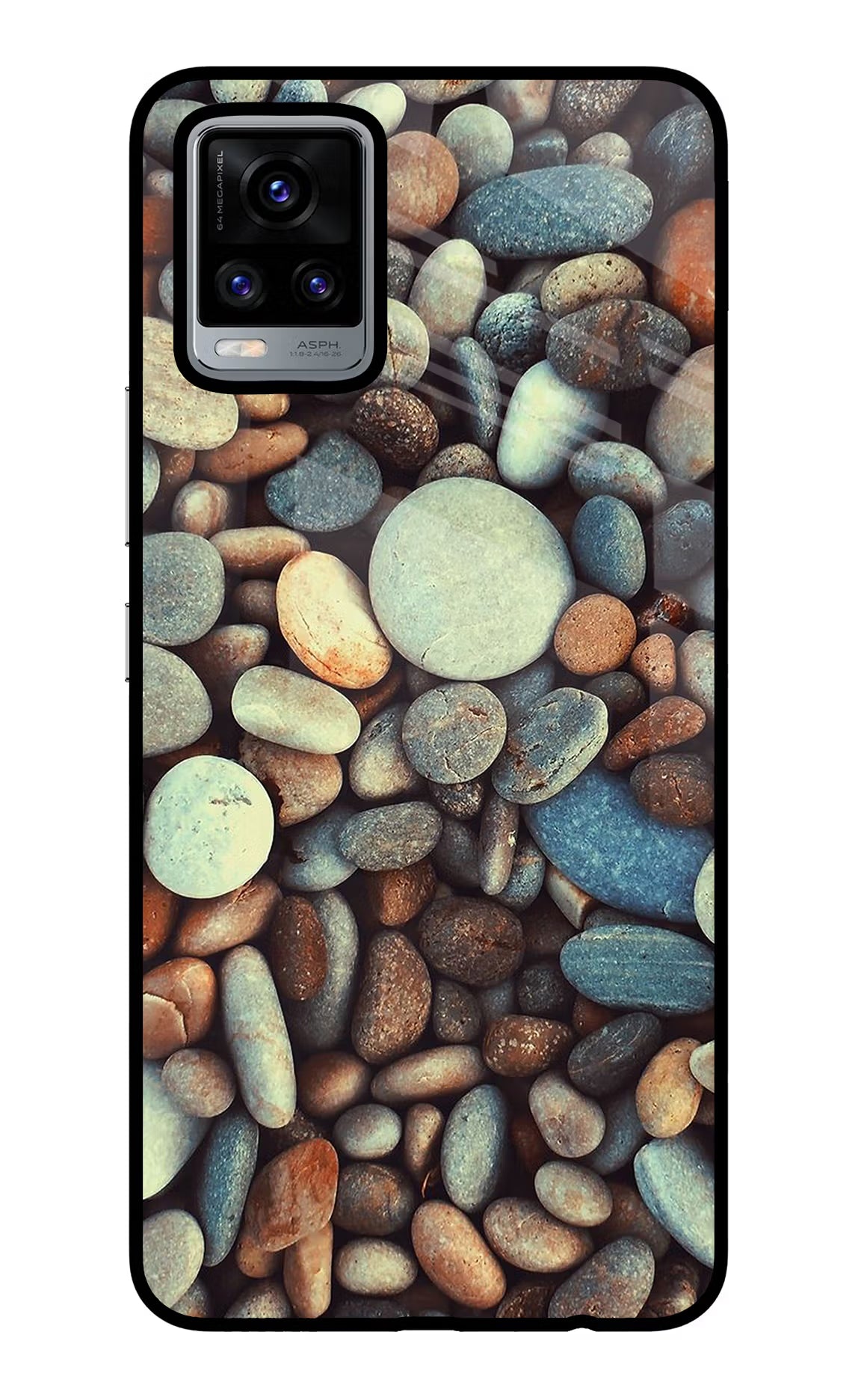 Pebble Vivo V20 Glass Case Back Cover by Casekaro