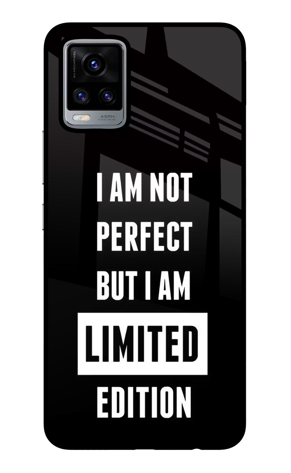 I Am Not Perfect But I Am Limited Edition Vivo V20 Glass Case Back Cover by Casekaro