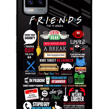 FRIENDS Vivo V20 Glass Case Back Cover by Casekaro