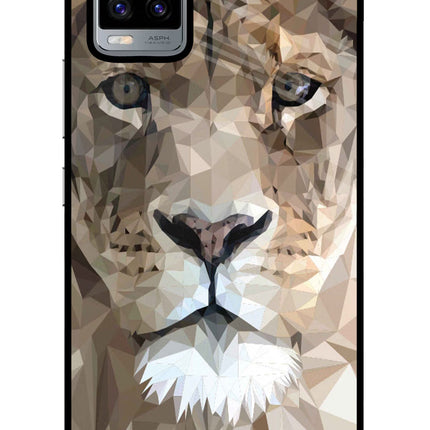 Lion Art Vivo V20 Glass Case Back Cover by Casekaro