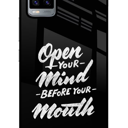 Open Your Mind Before Your Mouth Vivo V20 Glass Case Back Cover by Casekaro