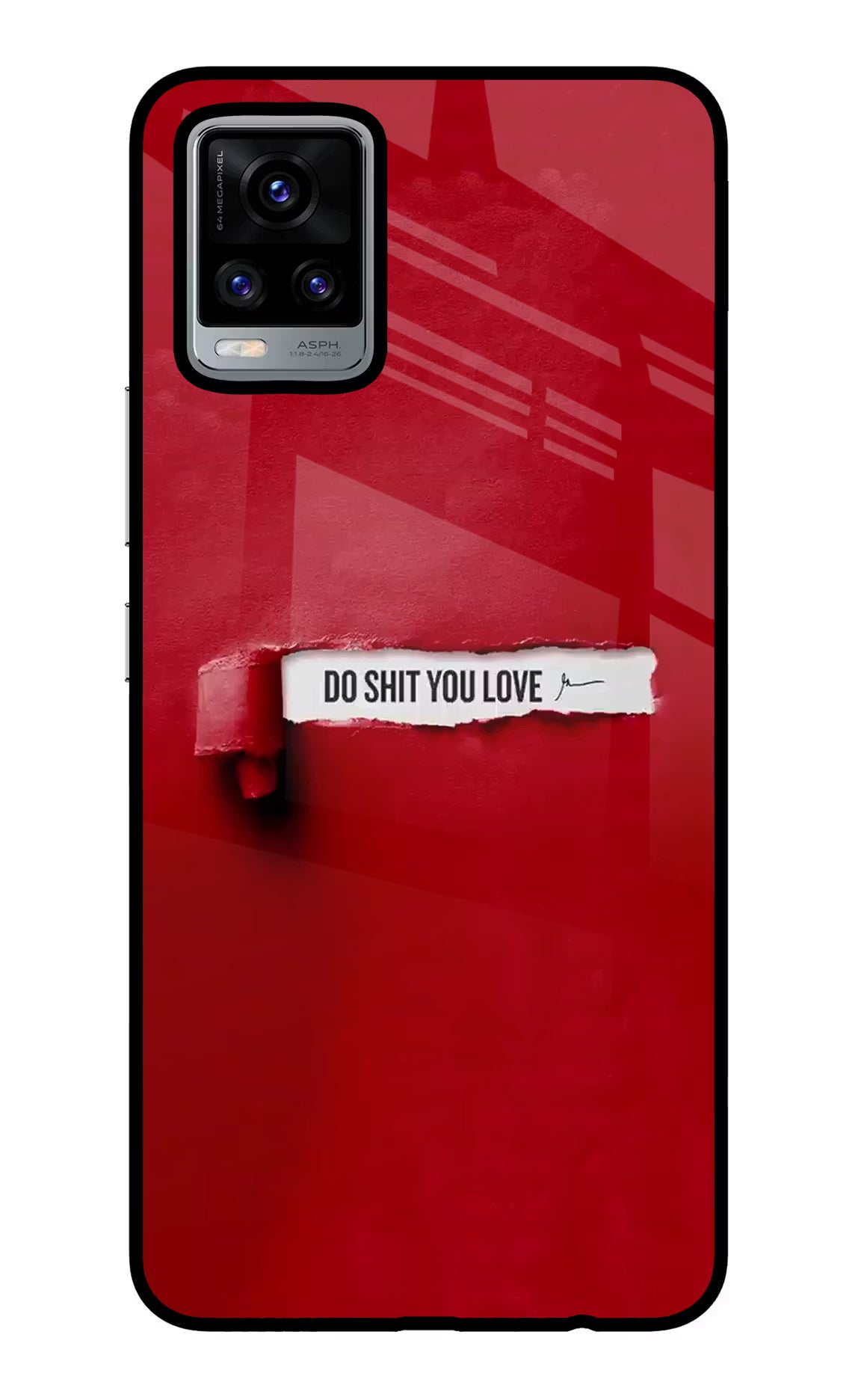 Do Shit You Love Vivo V20 Glass Case Back Cover by Casekaro