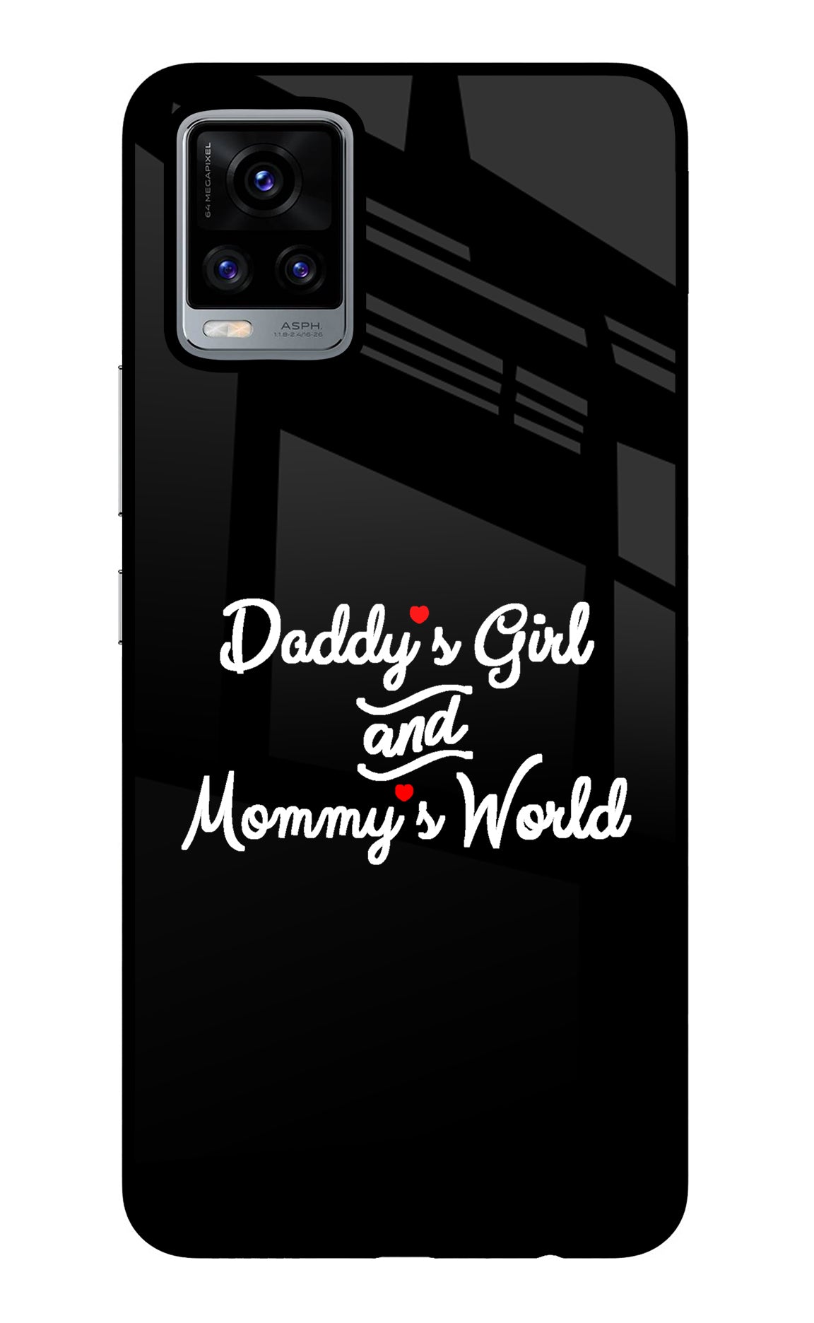 Daddy's Girl and Mommy's World Vivo V20 Glass Case