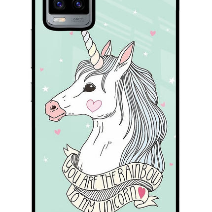 Unicorn Wallpaper Vivo V20 Glass Case Back Cover by Casekaro
