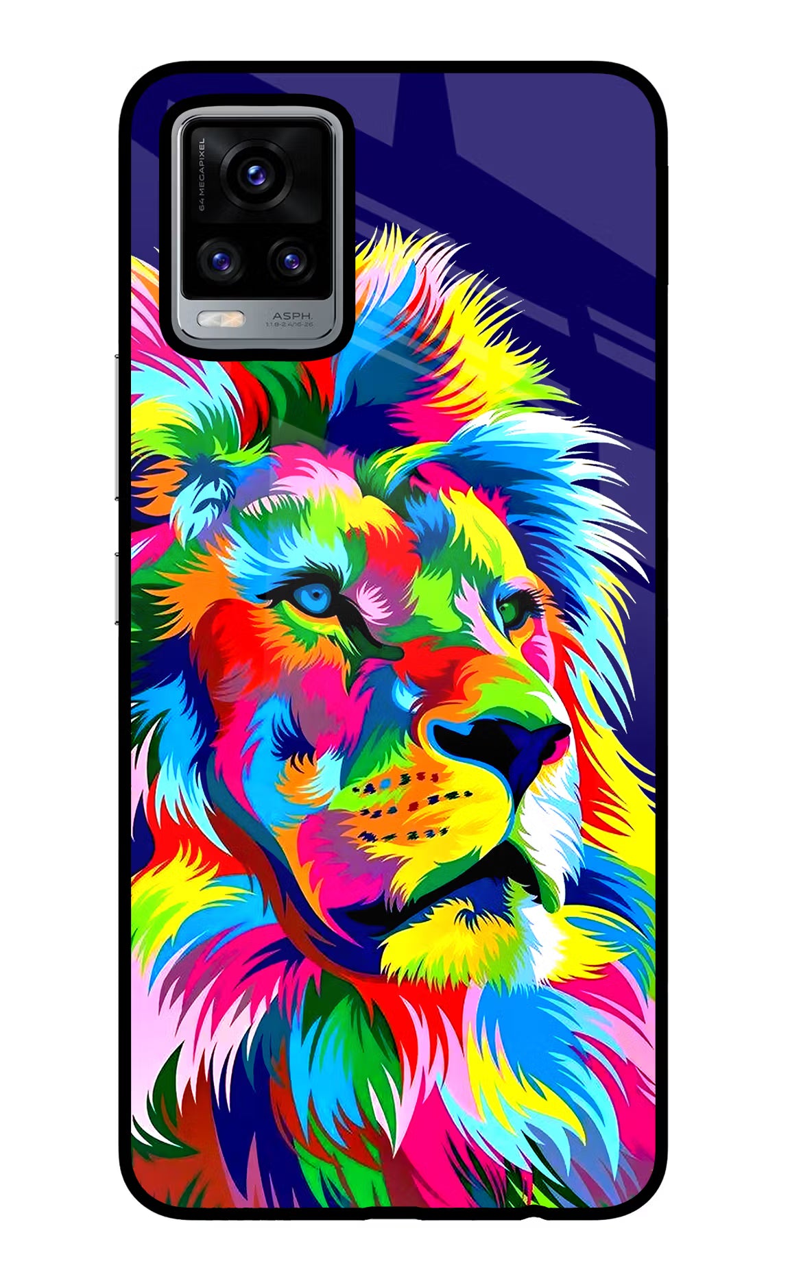 Vector Art Lion Vivo V20 Glass Case Back Cover by Casekaro