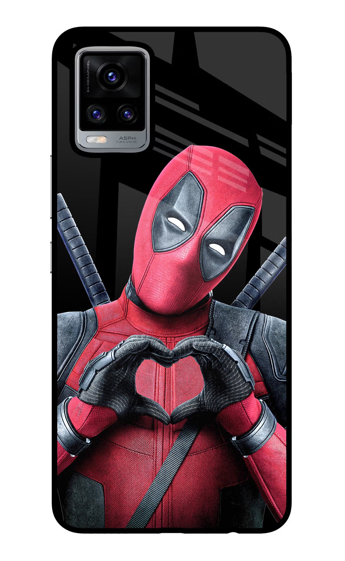 Deadpool Vivo V20 Glass Case Back Cover by Casekaro