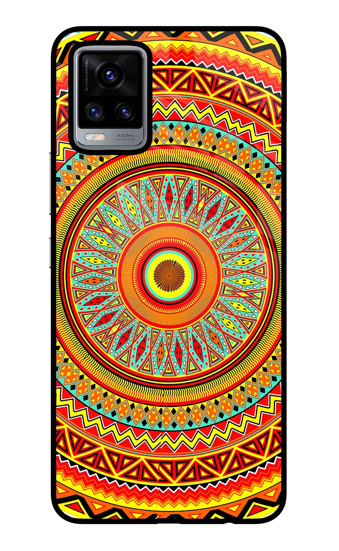 Mandala Pattern Vivo V20 Glass Case