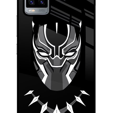 Black Panther Vivo V20 Glass Case Back Cover by Casekaro