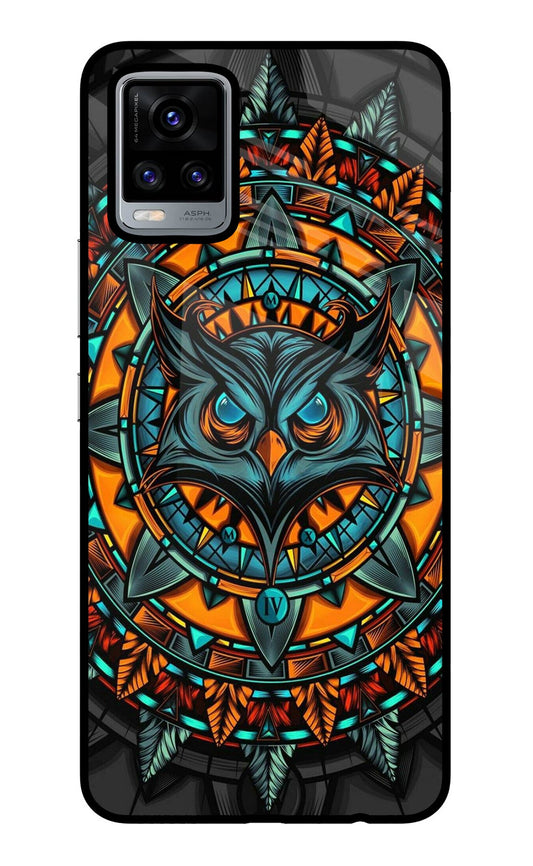 Angry Owl Art Vivo V20 Glass Case