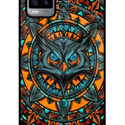 Angry Owl Art Vivo V20 Glass Case Back Cover by Casekaro