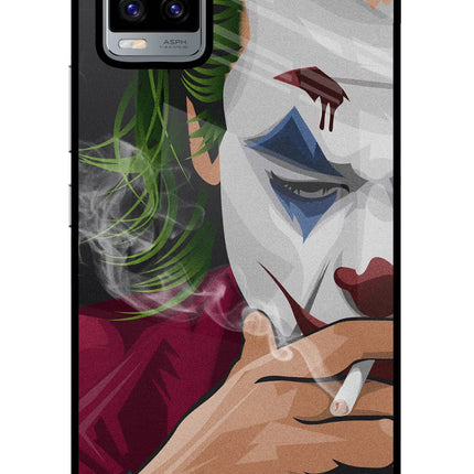 Joker Smoking Vivo V20 Glass Case Back Cover by Casekaro