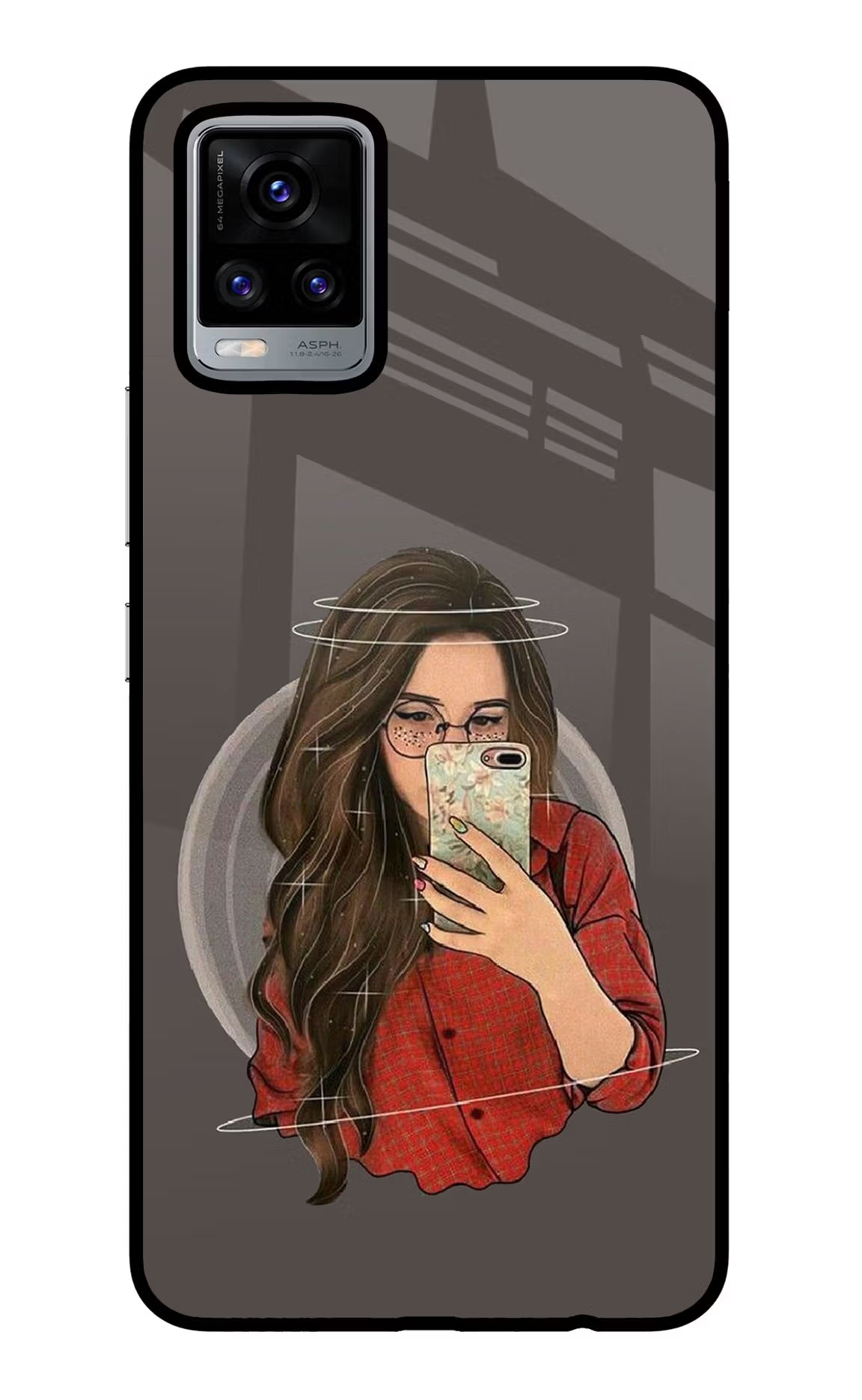 Selfie Queen Vivo V20 Glass Case Back Cover by Casekaro