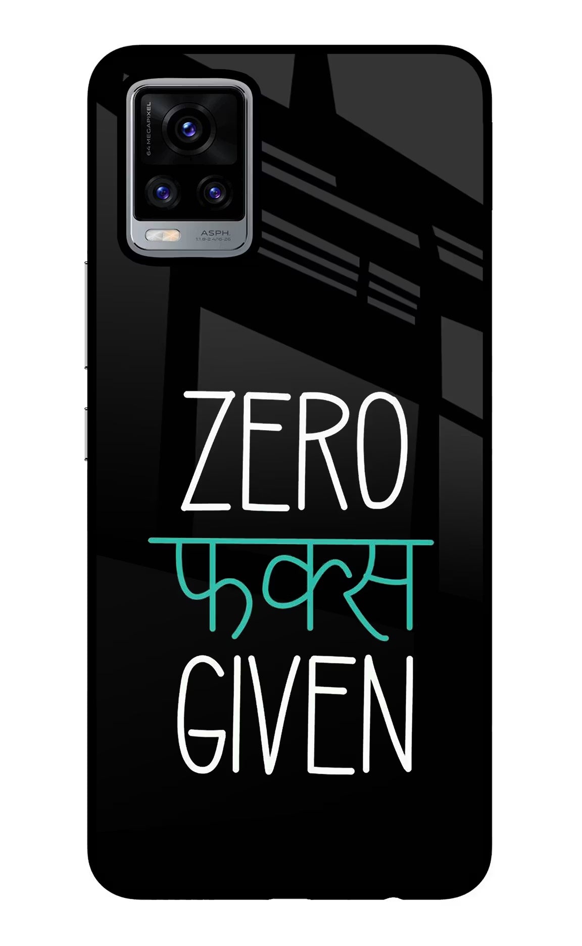 Zero Fucks Given Vivo V20 Glass Case