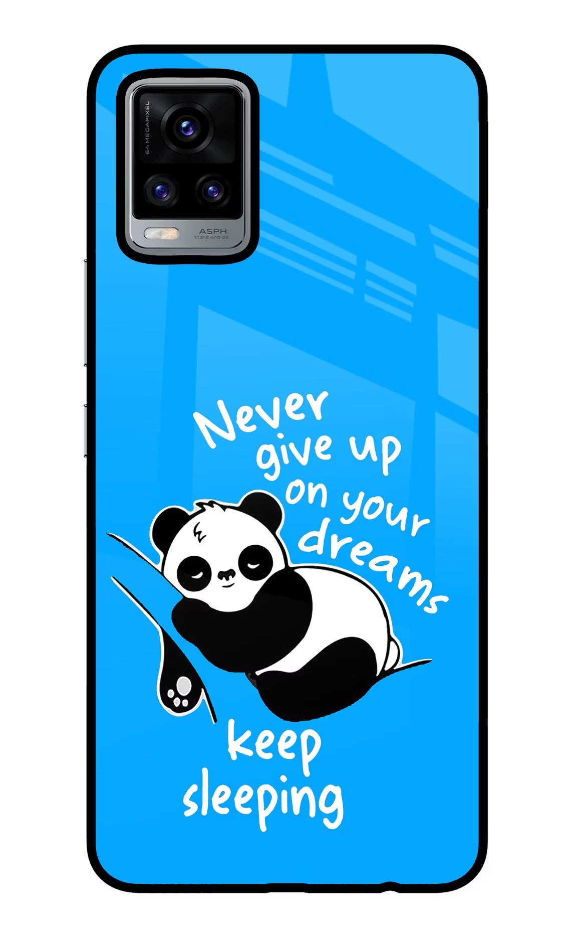 Keep Sleeping Vivo V20 Glass Case Back Cover by Casekaro