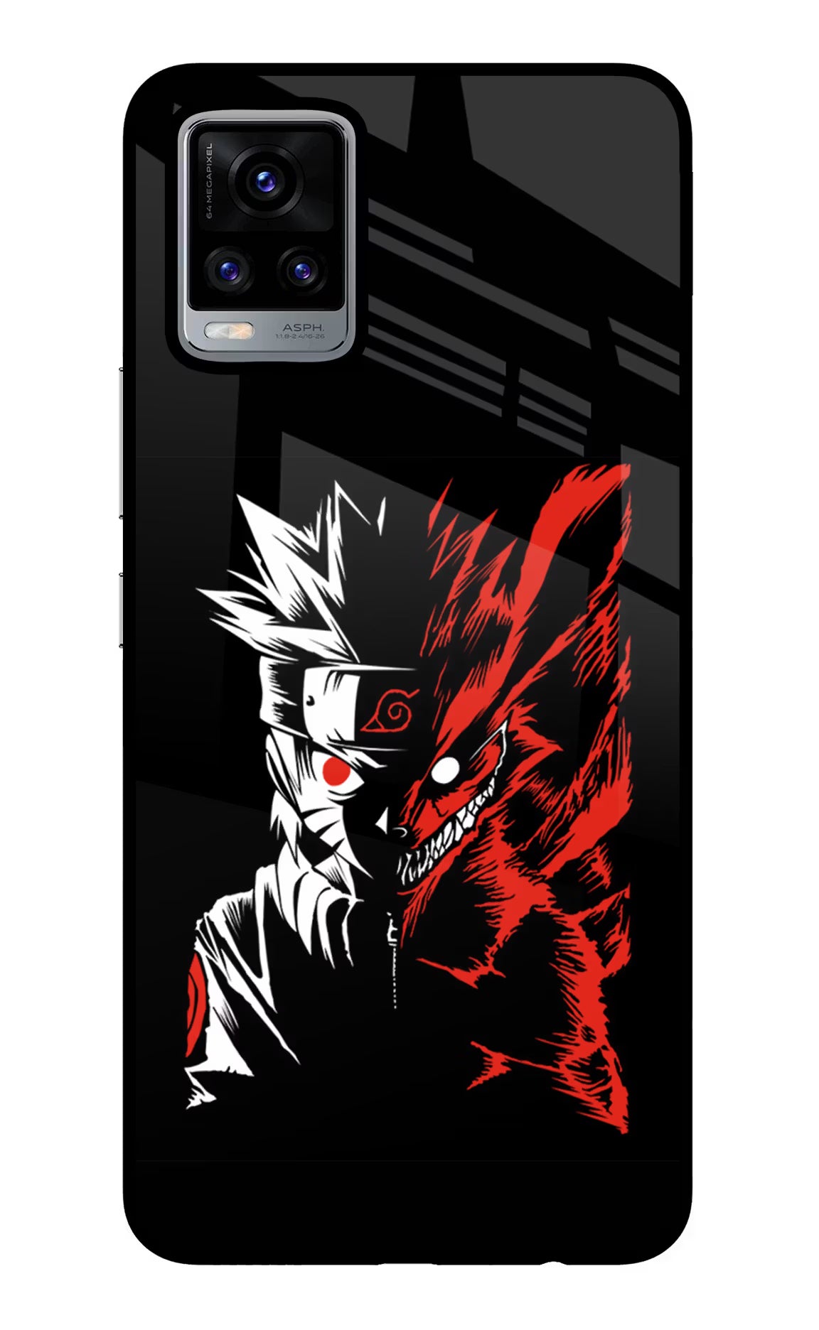 Naruto Two Face Vivo V20 Glass Case Back Cover by Casekaro