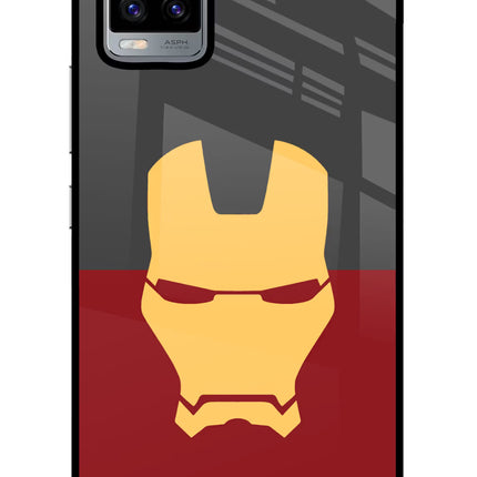 Ironman Vivo V20 Glass Case Back Cover by Casekaro