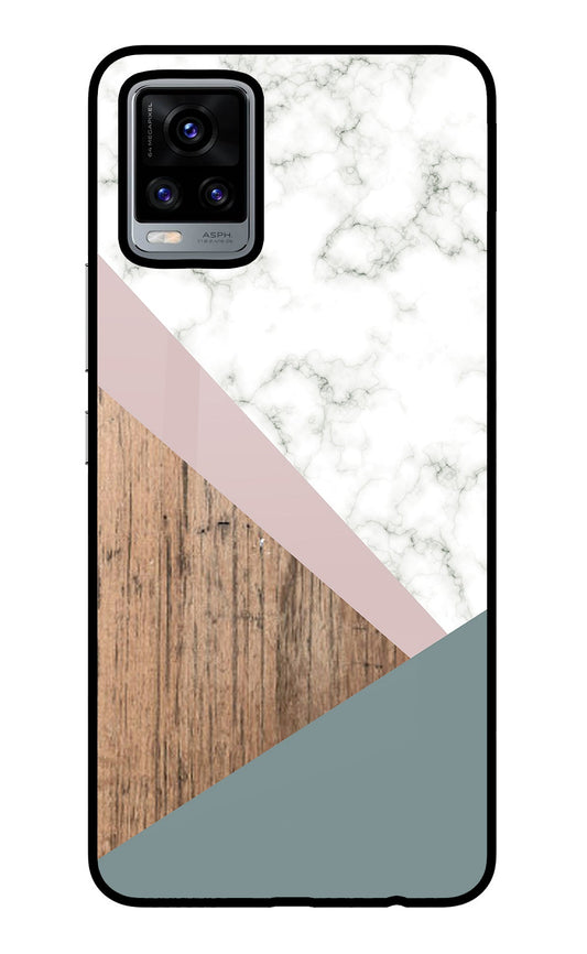 Marble wood Abstract Vivo V20 Glass Case